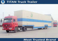 Dual Axle Enclosed 8 - 24 Cars auto transport trailers , heavy equipment trailer