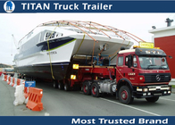 100 Ton Steel HG60 Heavy haul lowboy trailer , heavy semi boat trailer for yachts