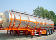 Tri axle Aluminum Insulated Semi Trailer Tanker For Asphalt Edible Crude Oil