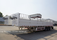 TITAN Tri - Axles Flatbed Semi Trailer with Fence for carrying 40ft  20ft container supplier