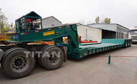 TITAN 4 axles 80t 100t 120t capacity GOOSENECK LOWBED semi trailers for heavy Machine bulldozer transportation for sale supplier