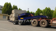 TITAN 100T 120ton 16m Heavy duty 3 line 6 axles Construction Gooseneck lowbed trailer for bulldozer with dolly for Sale supplier