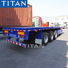 TITAN 3 axle 50 ton flatbed trailers with container lock flatbed semi trailer supplier
