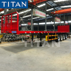 TITAN  4 axles container flatbed trailers with container lock  flatbed semi trailer