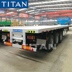 TITAN container carrier 3 axles flatbed semi-trailer/ flatbed container semi trailer supplier
