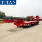 TITAN 3 axles Low loader lowbed trailer with manual rear ramps supplier