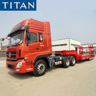 TITAN 3 axles Low loader lowbed trailer with manual rear ramps