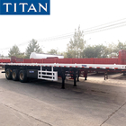 TITAN tri axle flatbed 20ft 40ft container machine carriers high bed china semi trailer price