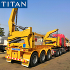 TITAN 20/40ft  side loader side lift crane self unloading container trailer