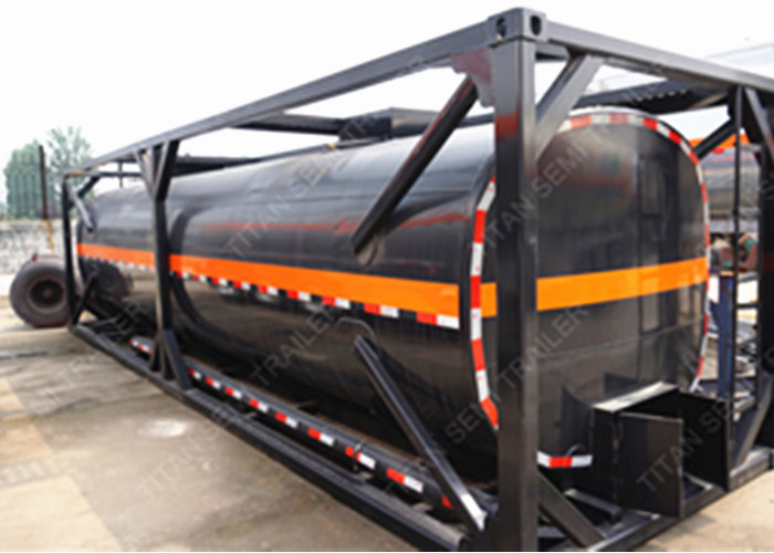 40ft Oil tank container for diesel fuel water transportation liquid tank trailers supplier
