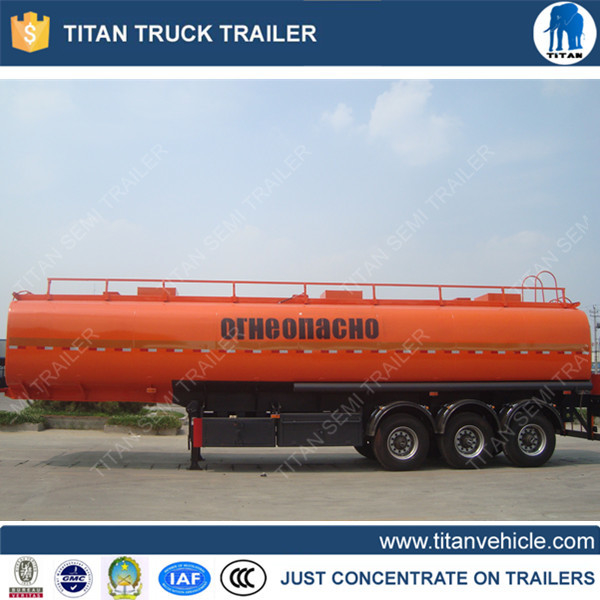 customized tri axle 42000 litre diesel tanker trailer for Mauritius supplier