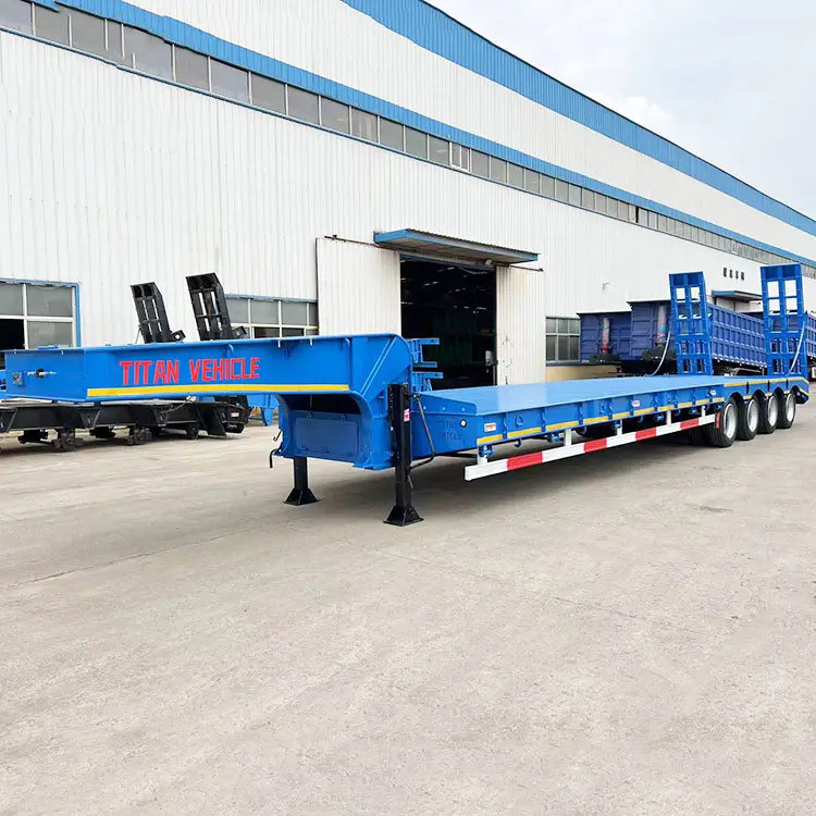 Factory Price 4 Axle Lowbed Truck Trailer for Sale | 100 Ton 4 Axle Semi Trailer Lowbed for Sale Price in Zimbabwe supplier