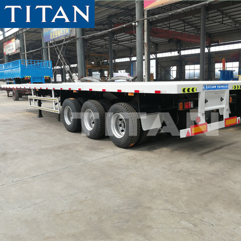 TITAN container carrier 3 axles flatbed semi-trailer/ flatbed container semi trailer supplier