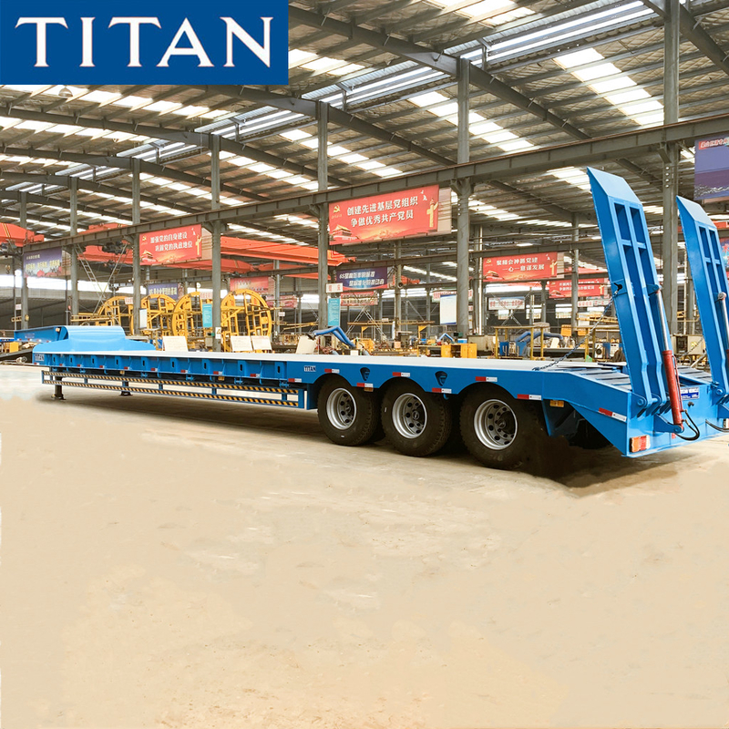 TITAN 3 Axles Concave beam Lowbed 60 Tons Low Deck/Bed Trailer supplier