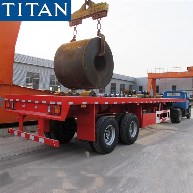 TITAN 2 Axle Bogie Suspension Heavy Duty Semi Trailers 40ft Flatbed Trailer supplier