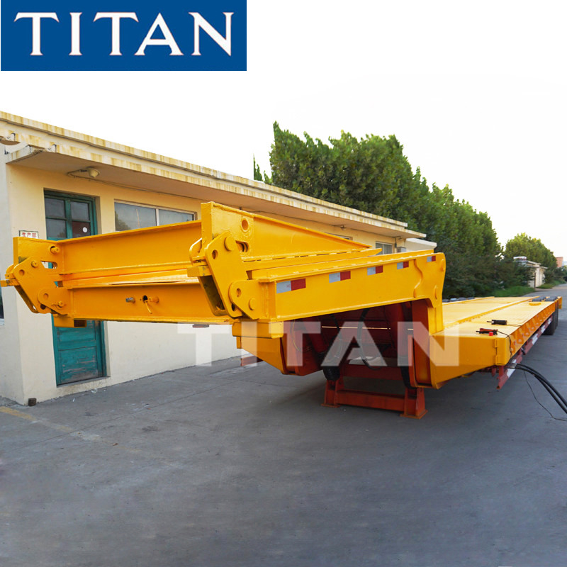 TITAN 80-100 ton heavy equipment folding military lowboy trailer supplier