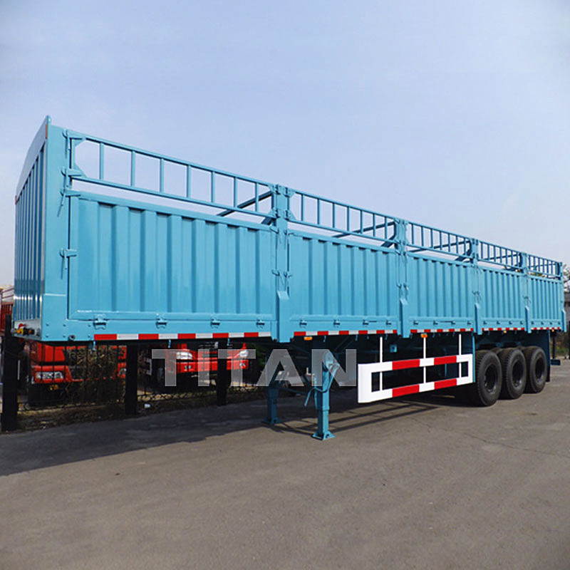 TITAN 3 axles 40-60 ton sugar cane Stake fence Semi trailer price supplier