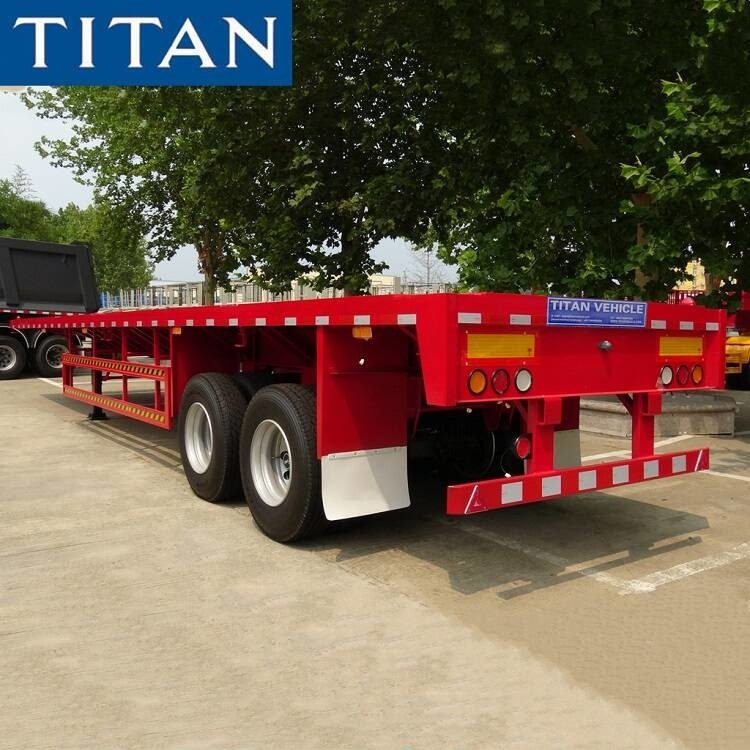 2 Axle 40 foot Container Flatbed Semi trailer for Tanzania supplier