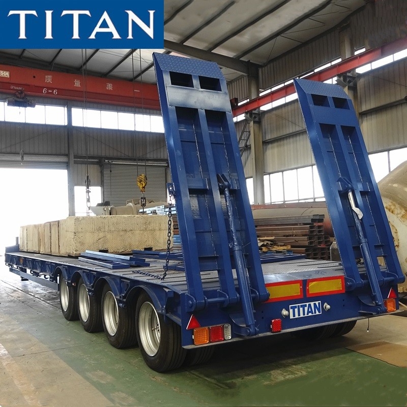 Used 4 Axle Low Loaders Low Flatbed Heavy Haul Trailer for Sale supplier