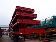 53 Feet 70 tons Tri - Axles low flatbed drop deck semi trailers for container , hoses supplier