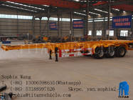 50T 3 axle 40ft Skeleton container Semi Trailer for sale  | TITAN VEHICLE supplier