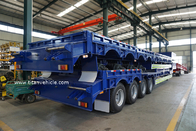 4 axle 80ton low loader trailer Semi-Low Bed with Hydraulic Loading Ramp - TITAN VEHICLE supplier